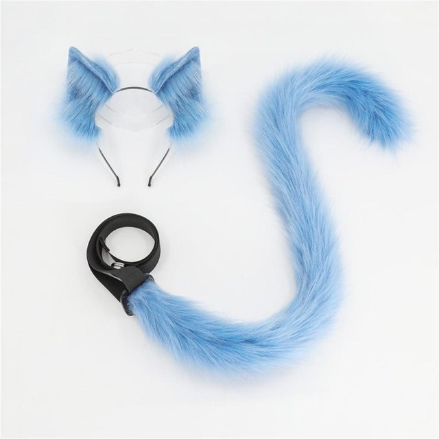 YIRAN Plüsch-Katzenohren-Schwanz-Set, Cosplay-Requisiten, 2-teiliges Set - Bild 1