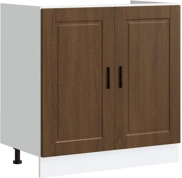 vidaXL Spülenunterschrank Porto in Eiche Braun, B/T/H: 80 x 46 x 81,5 cm - Bild 1