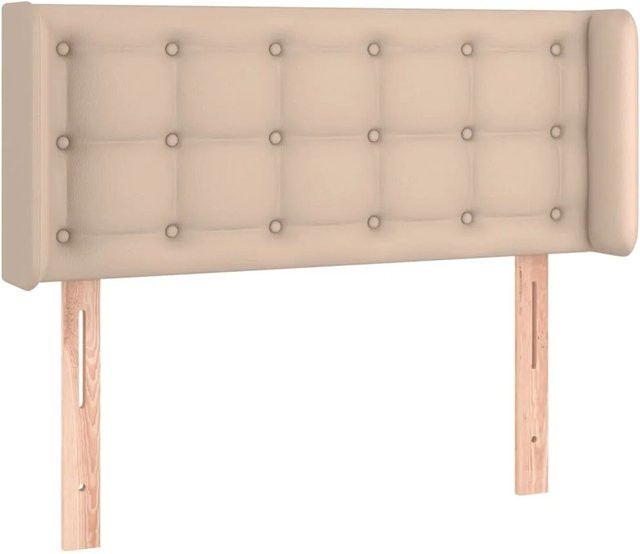 vidaXL LED Kopfteil in Cappuccino-Braun aus Kunstleder mit USB-Ladeport, B: 103 cm, T: 16 cm, H: 78-88 cm - Bild 1