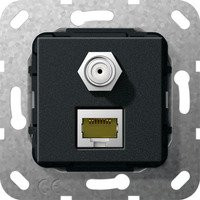GIRA Modular Jack RJ45 Kategorie 6A Ethernet LAN Buchse in Schwarz - Bild 1