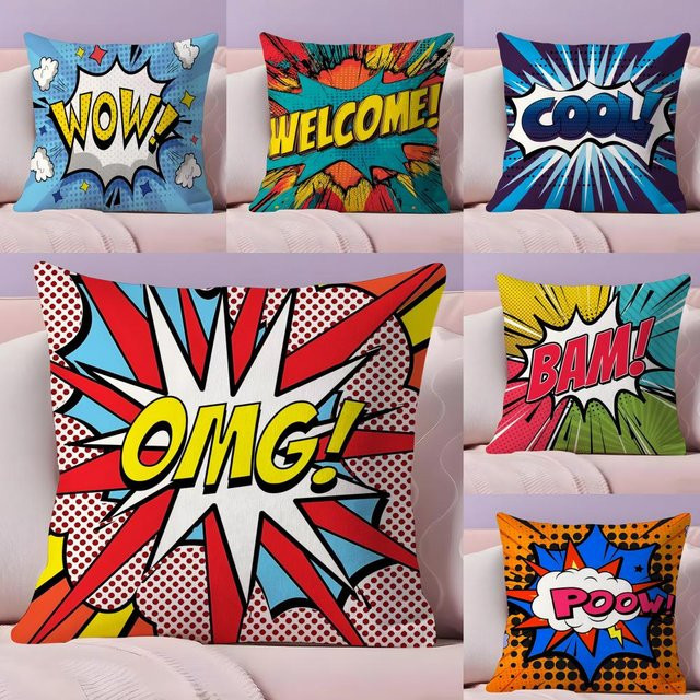 Welcome OMG Kissenbezug aus Plüschstoff in Weiß und Multicolour, quadratisch, B/B: 30 x 30 cm - Bild 1