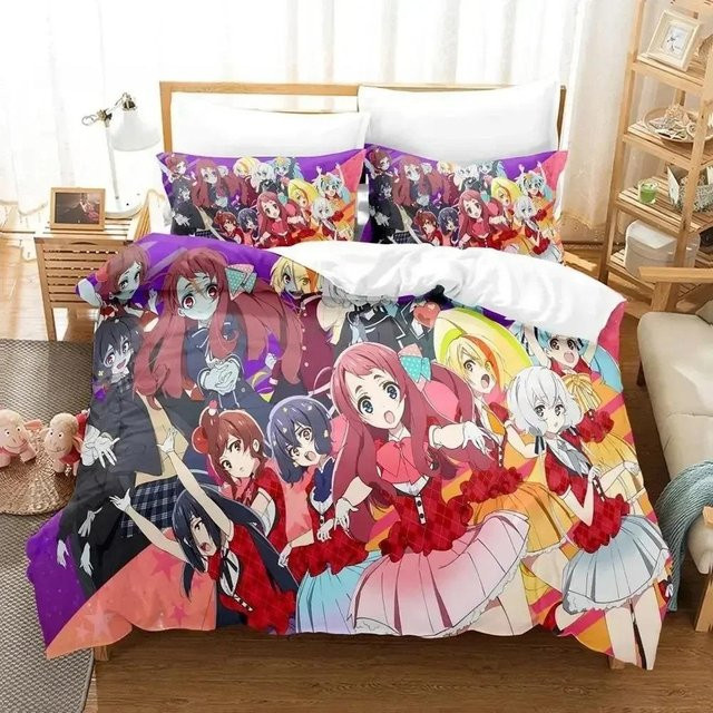 Zombie Land Saga Bettwäsche-Set mit Deckenbezug und Kissenbezug, weich und modern, EU Single, B: 135 cm, L: 200 cm - Bild 1