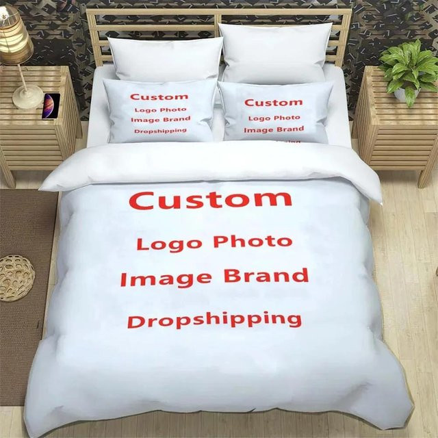 BC-Warm Home Personalisiertes Bettwäsche-Set aus 100% Baumwolle, 3-teilig, Grau, B/H: 135 x 200 cm - Bild 1