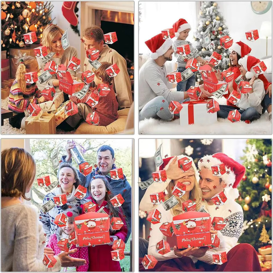 Kreative rote Springbox als Überraschungsgeschenk im Umschlag-Stil für Weihnachten und Geburtstage - Bild 2