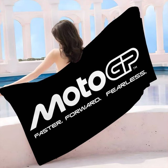 Moto GP Motorradrennen Strandtuch von Ka Chen Muda, buntes Mikrofaser Badetuch für Mädchen, sandfrei und schnelltrocknend, B/H: 30 x 60 cm - Bild 1
