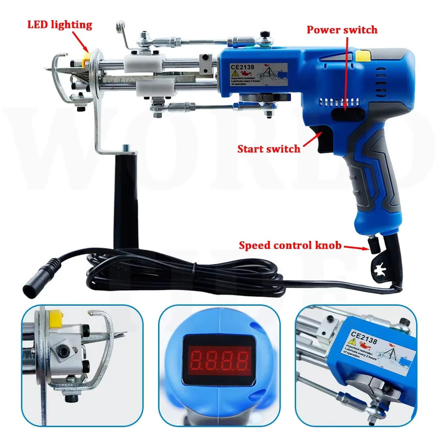 AK-V 2-in-1 Bürstenlose Tufting-Pistole für Schnitt- und Schlingenflor in Blau - Bild 5