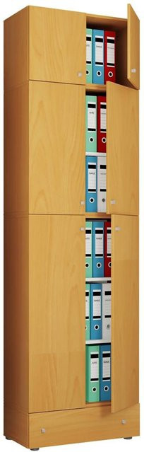 Büroschrank Lona VCM Möbel Buche Nachbildung Weiß B/H/T: 70 x 240 x 39 cm - Bild 1