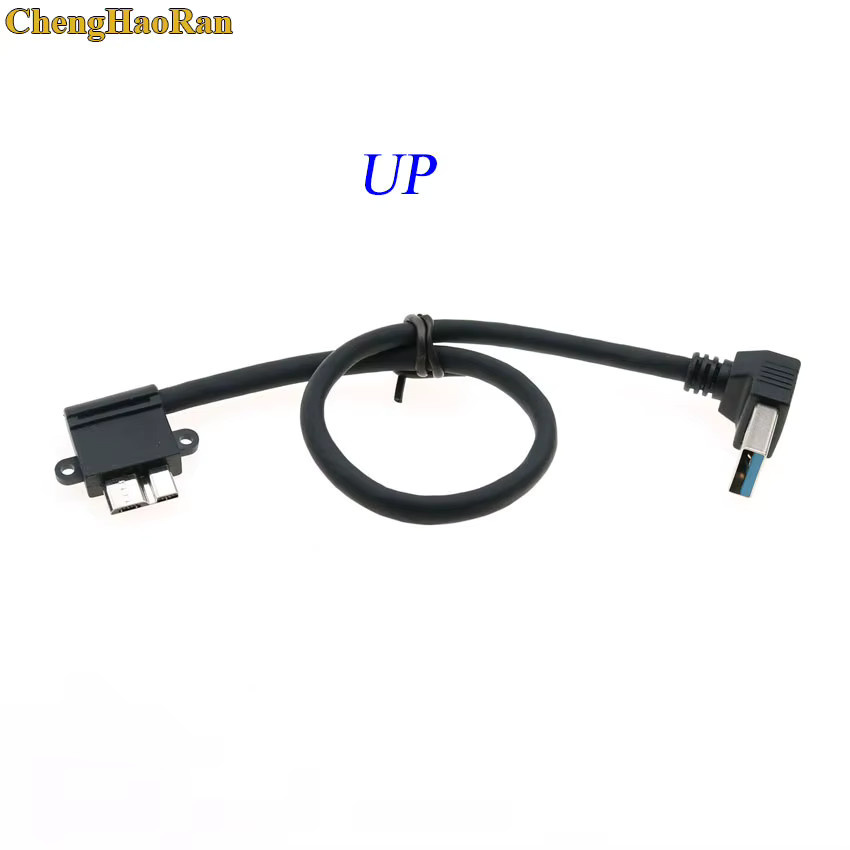 ChengHaoRan USB Typ A auf USB Typ C auf Micro B Datenkabel für externe Festplatten in Schwarz - Bild 3