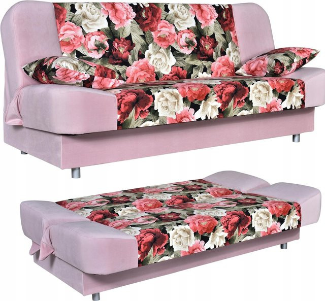 Schlafsofa Sara Print Duo von Family Möbel als ausklappbares 2-Sitzer mit Bonell-Federkern in Print-Optik, B/T/H: 200 x 95 x 200 cm - Bild 1