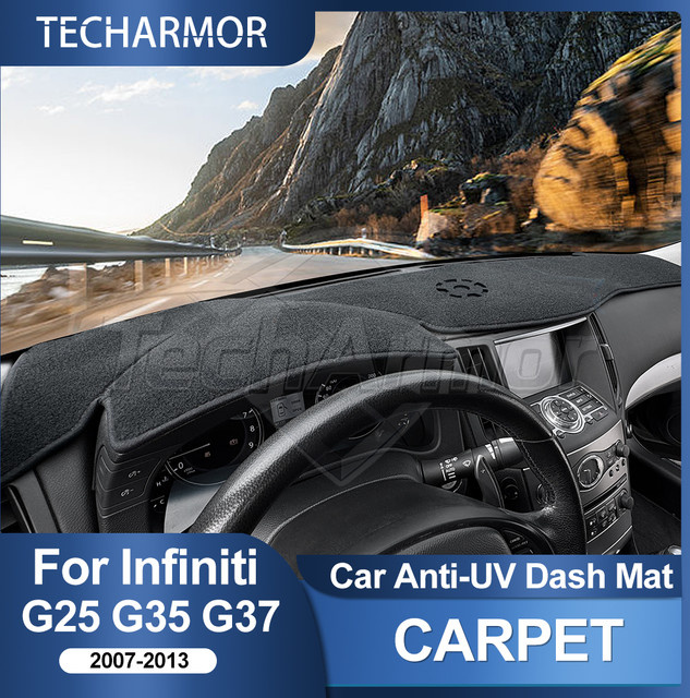 Dashboard Abdeckung für Infiniti G25 G35 G37 (Baujahr 2007-2013) in Schwarz als UV-Schutz und Anti-Rutsch Matte für das Auto-Innenzubehör - Bild 1