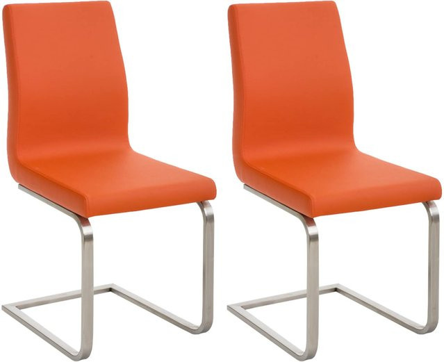 CLP 2er Set Esszimmerstühle Belfort als moderne Freischwinger mit Kunstlederbezug und Edelstahlgestell - Bild 1