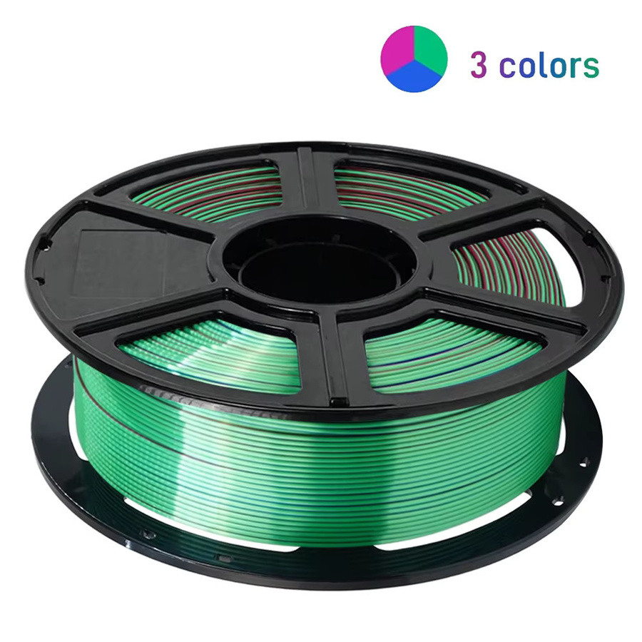 3D Maliang PLA-Seidenfilament dreifarbig Rot Grün Blau für FDM 3D-Drucker, Durchmesser 1,75 mm - Bild 4