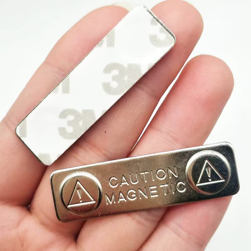 10 Stück magnetische Namensschilder aus Metall in Silber mit starkem Metallverschluss für Ausweise und Abzeichen - Bild 2