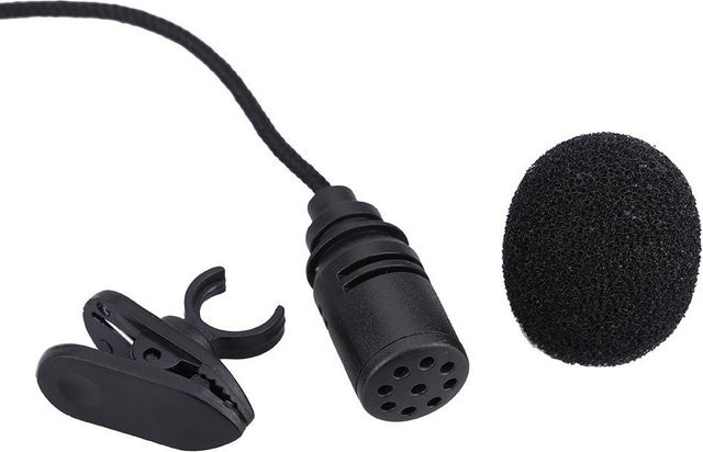 Andoer Tragbares Mini-Lavalier-Kondensatormikrofon mit 3,5-mm-Klinkenstecker für Computer und PC, Schwarz - Bild 1
