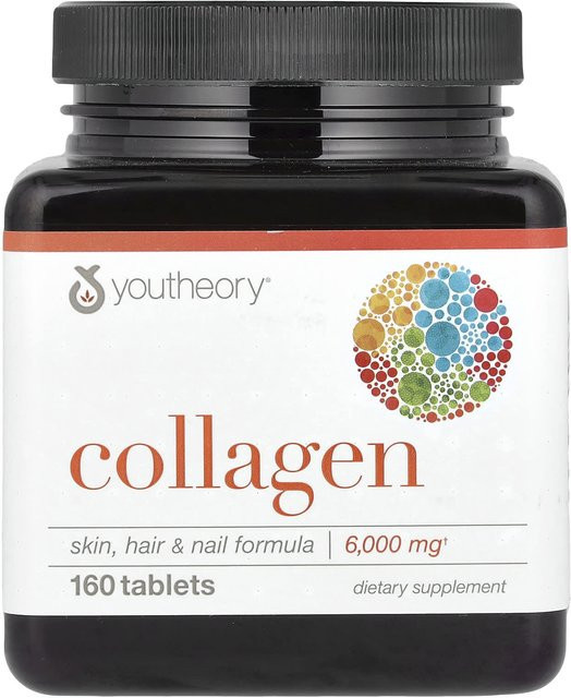 Youtheory Kollagen, 160 Tabletten, 6.000 mg - Bild 1