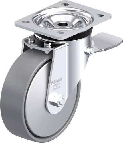 Blickle Stahlblech-Lenkrolle LK-PO 160G-ST-ELS-FA in Grau mit 160 mm Rad-Durchmesser und 450 kg Tragfähigkeit - Bild 1