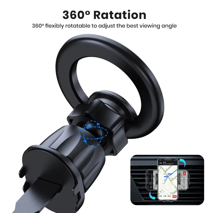 TOPK Magnetische Auto-Handyhalterung in Schwarz mit 20 Magneten und 360 Grad Drehung für die Lüftung, kompatibel mit iPhone 15 14 13 12 Pro Max - Bild 6