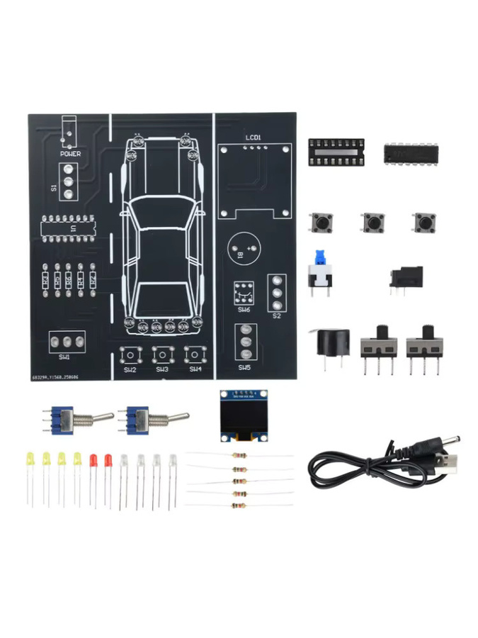 Aideepen DIY Auto Fahren Simulation Löten Praxis Kit, Schwarz - Bild 6
