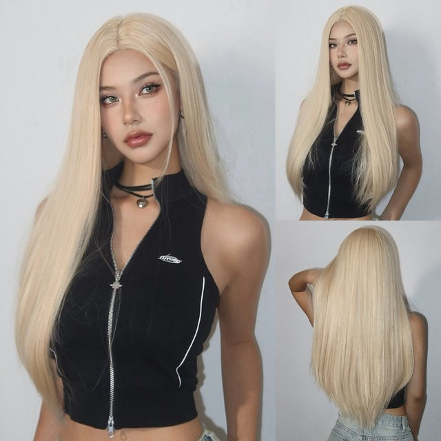 HENRY MARGU Ombre Blonde Synthetische Perücke, Lange, Gerade, Damen - Bild 1