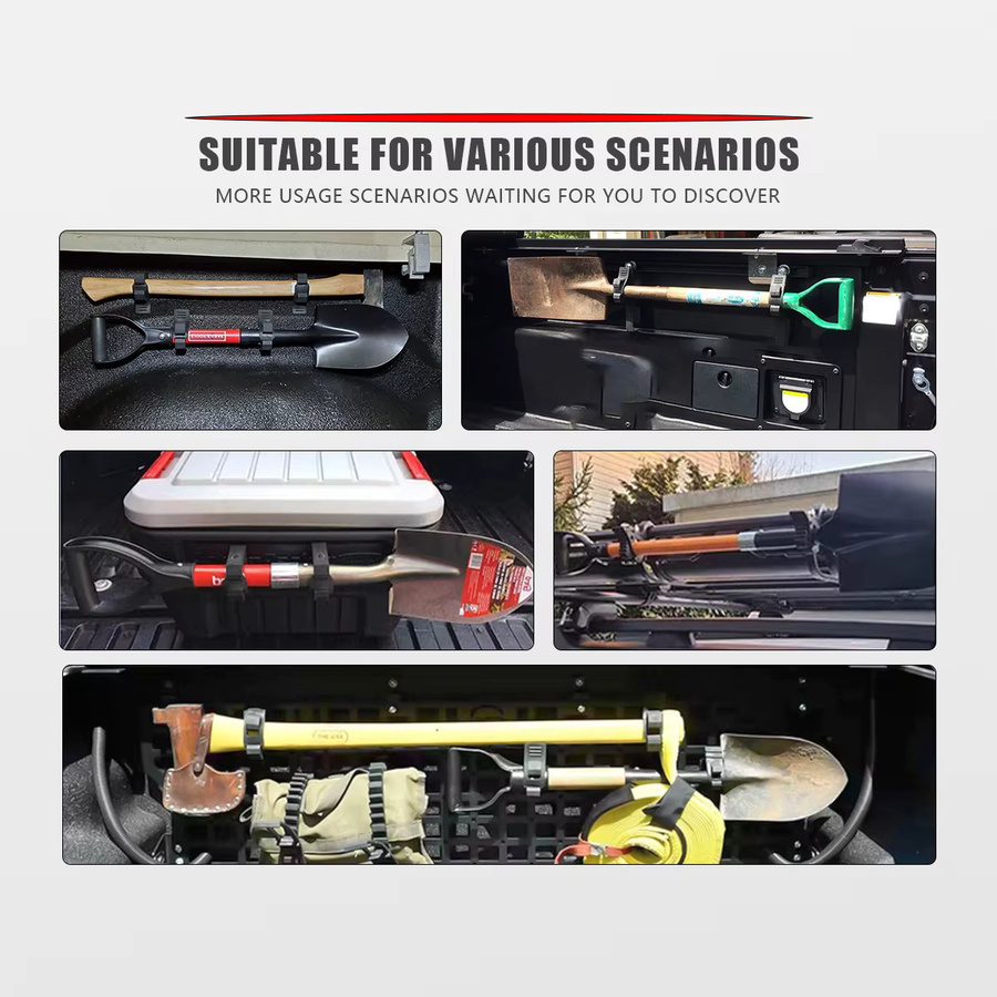 YQIUS Schnelle Faustklemme in Schwarz zur Montage von Werkzeugausrüstung für Auto, ATV, UTV und Boot, Durchmesser: 3,0 cm bis 3,6 cm - Bild 6