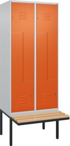 C+P Z-Spind Classic PLUS Sitzbank mit 4 Fächern und Zylinderschloss, Buche-Hartholz, B/T/H: 212 x 80 x 81,5 cm - Bild 1