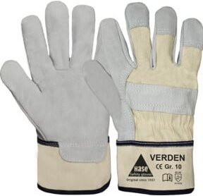 Hase VERDEN Arbeitshandschuh aus Spaltleder in Grau, Größe 8 - Bild 1