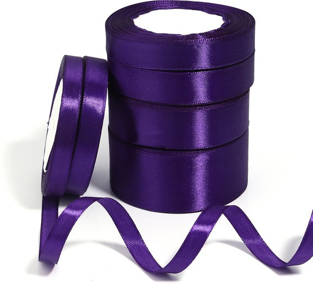 Tiefviolettes Satinband für DIY Dekorationen, Hochzeit und Geschenke, Länge: 25 Yards - Bild 1