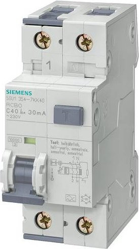 Siemens RCBO FI-Schutzschalter/Leitungsschutzschalter 2polig 40A 0.3A 230V in Weiß - Bild 1