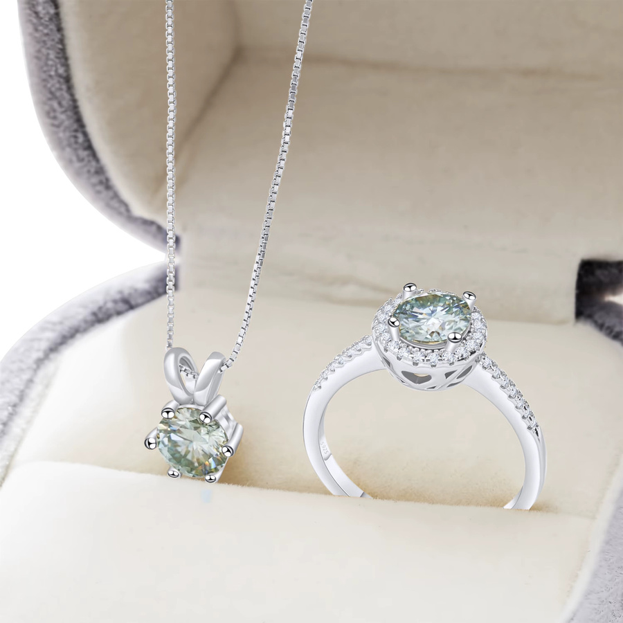 BIJOX STORY Ring-Anhänger-Set, 925 Silber, Moissanit, Damen - Bild 1
