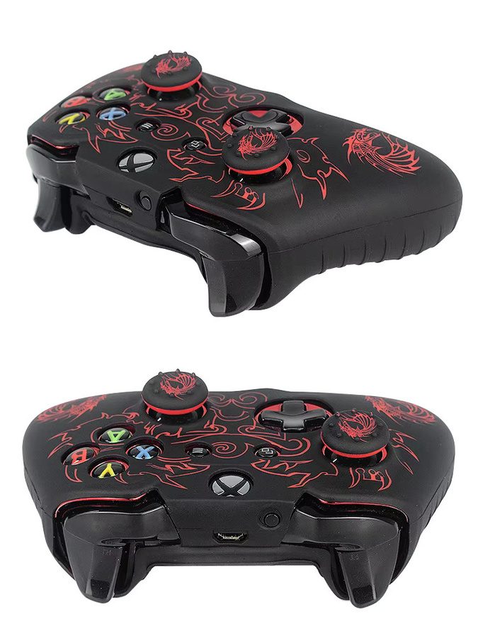 Data Frog Silikonhülle für Xbox One Controller mit Daumengriff in Schwarz oder Rot - Bild 4