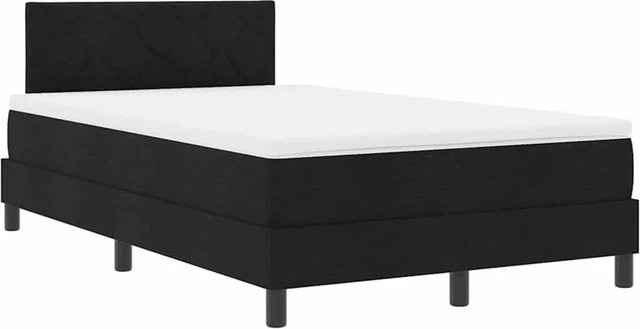 vidaXL Boxspringbett mit Matratze Schwarz Stoff B/T/H: 120 x 193 x 88 cm - Bild 1