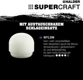 Halder SUPERCRAFT Schonhammer mit Hickorystiel, rückschlagfrei, 325g - Bild 2
