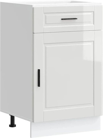 vidaXL Küchenunterschrank Porto in Hochglanz-Weiß mit Schranktüren, B/T/H: 50,0 x 46,0 x 81,5 cm