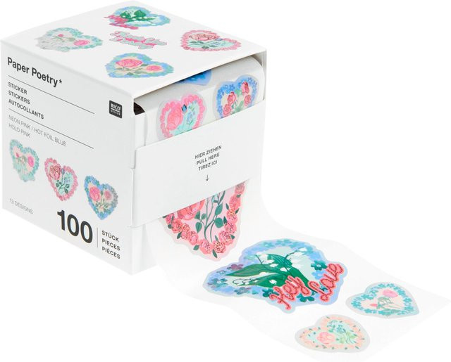 Rico Design Paper Poetry Sticker mit Herzmotiven - Bild 1