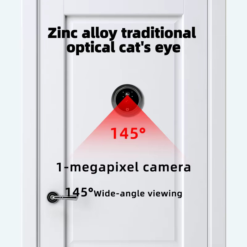 DANMINI Video-Türklingel mit 4,3-Zoll-HD-Display, 1 Megapixel Kamera, PIR-Bewegungserkennung und Nachtsicht in Schwarz - Bild 4