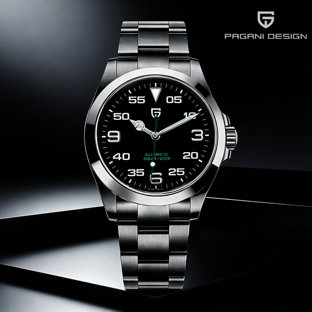 PAGANI DESIGN Armbanduhr Automatik, Edelstahl, Schwarz, Herren - Bild 1