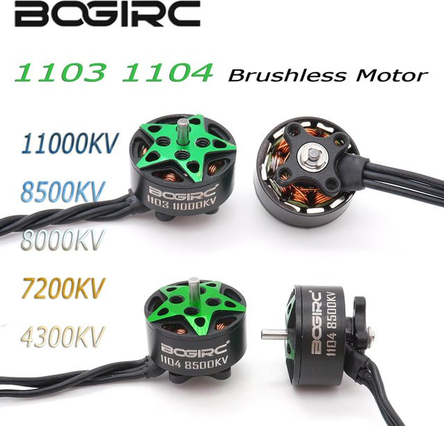 BOGIRC Bürstenloser Motor 1103 1104 für MINI RC FPV Racing Drohne und Quadcopter mit 1,5mm Welle in Schwarz - Bild 1