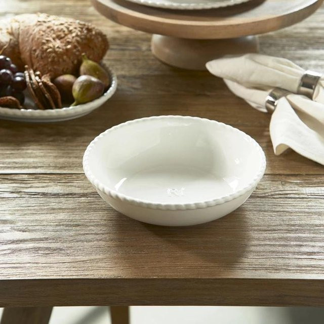Servierschale Elegant Twist von Riviera Maison in Weiß aus Porzellan, Durchmesser: 24,0 cm - Bild 1