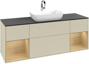 V&B Waschtischunterschrank Finion in Silbergrau lackiert, Breite: 160 cm - Bild 1