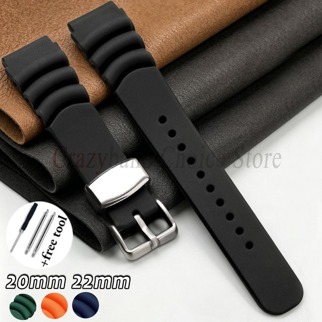 crazyband Uhrenarmband Silikon, Schwarz, Herren - Bild 1
