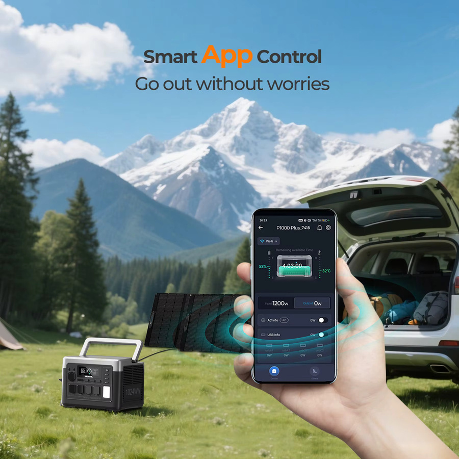 OUKITEL P1000E Plus Tragbares Kraftwerk in Grau mit 1800 W Ausgangsleistung und 1024 Wh LiFePO4 Kapazität für Outdoor, Camping und Backup Power - Bild 5