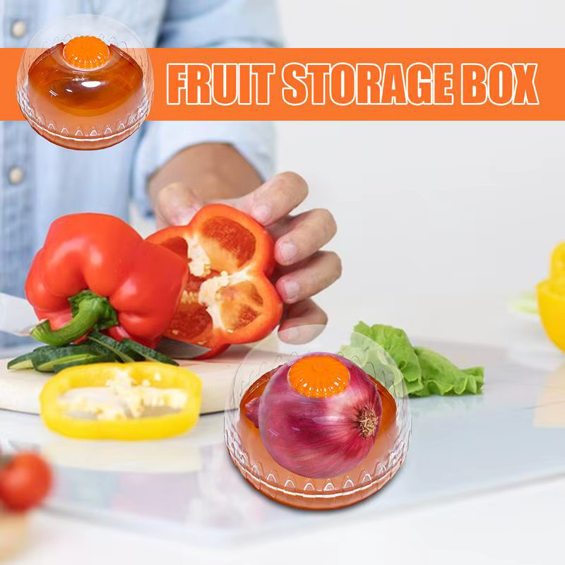 Luftdichte Obst-Aufbewahrungsschüssel aus Kunststoff in Gelb und Transparent, lebensmittelechter und auslaufsicherer Obstbehälter für Tomaten, Zitronen oder Avocados - Bild 2