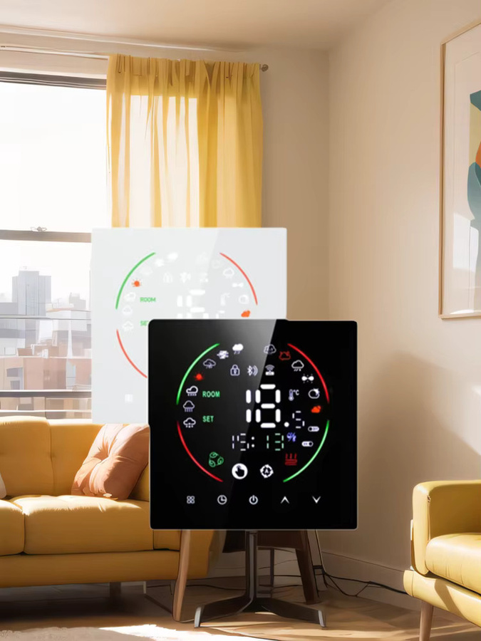 Tuya Smart Thermostat WiFi mit App- und Sprachsteuerung für elektrische Bodenheizung, Wasser- und Gaskessel, Farbe: Schwarz - Bild 6