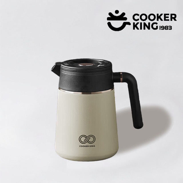COOKER KING Teekanne mit Keramik und Edelstahl 304 in Weiß, 2,2 l - Bild 1