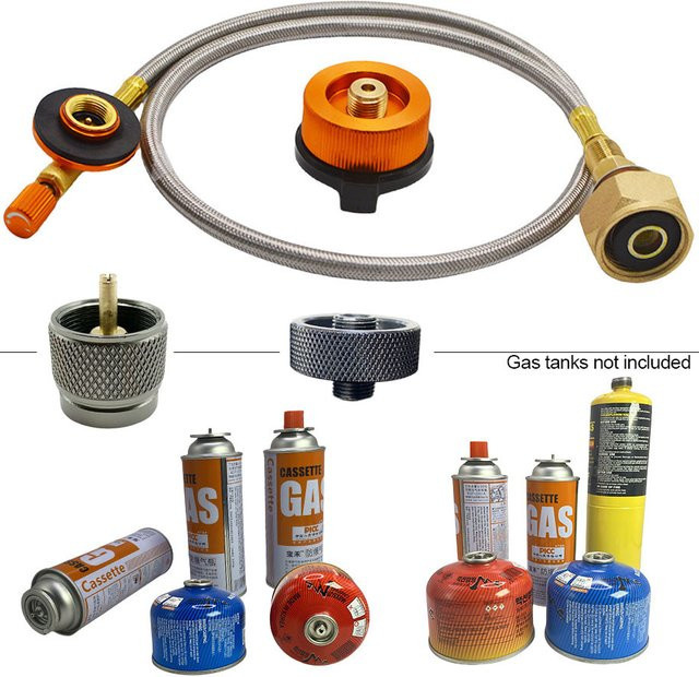 Propan Refill Adapter für Outdoor Camping Gasherde und Gasflaschen als Zylinder Konverter und Tank Koppler Zubehör - Bild 1