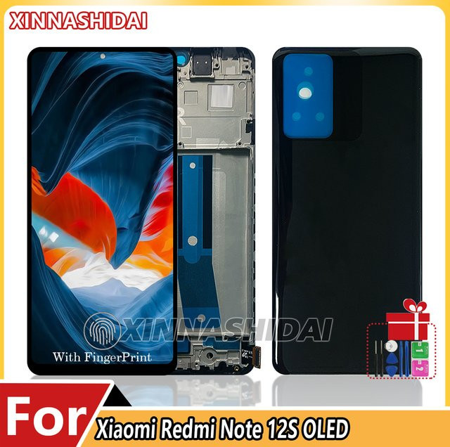 Xiaomi Redmi Note 12S OLED LCD Display mit Touch Screen und Rahmen in Schwarz - Bild 1