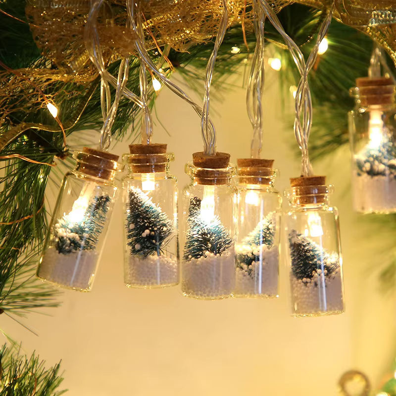 LED Weihnachts Wunschflaschen Lichterkette mit 10 LEDs in Transparent und Warmweiß, 1,5 m Länge - Bild 4