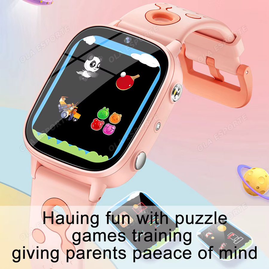 Ola Esporte Kinder-Smartwatch in Pink mit 1,8 Zoll HD-Bildschirm, Kamera, 26 Puzzle-Spielen und Taschenrechner - Bild 2
