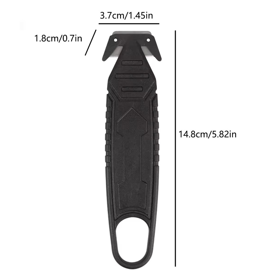 Sicherheits-Kartonmesser in Schwarz mit ergonomischem Griff und versteckter Edelstahlklinge als Universalmesser und Umschlagöffner - Bild 4