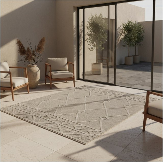 Outdoorteppich IMST von KADIMA DESIGN im Berber-Stil, Beige, B: 80 cm, L: 150 cm - Bild 1